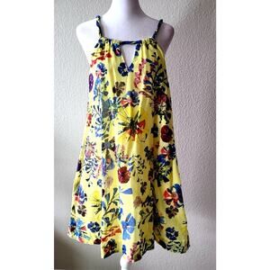 Anthropologie x Vanessa Virginia Halter Dress Sz 0 Floral Sundress Yellow 2016